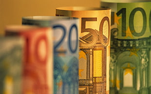 selective focus photography of 50 banknote